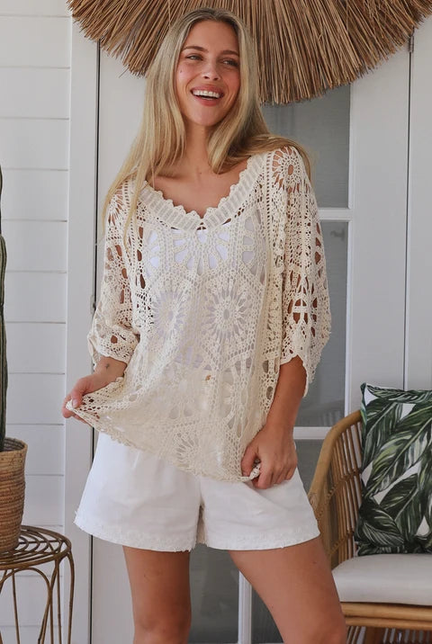 Dolly Crochet Batwing Top