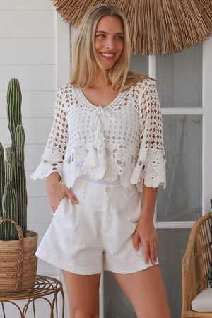 #Crochet Daisy Tie Up Top