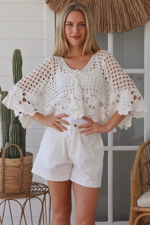 #Crochet Daisy Tie Up Top