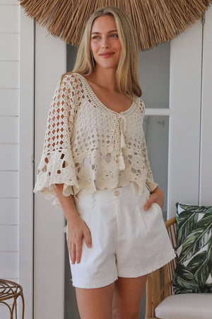#Crochet Daisy Tie Up Top