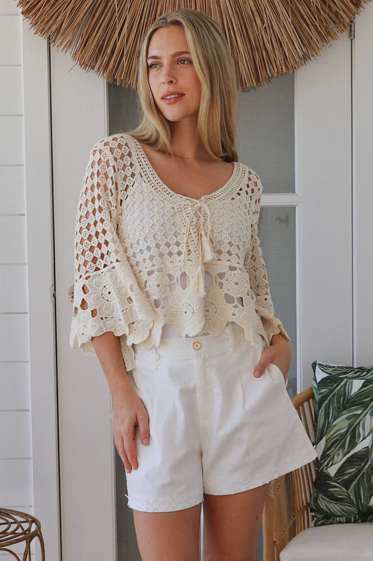 #Crochet Daisy Tie Up Top