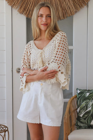 #Crochet Daisy Tie Up Top