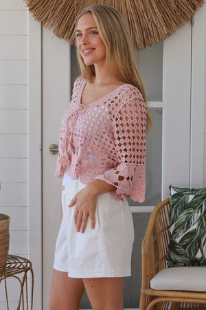 #Crochet Daisy Tie Up Top