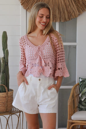 #Crochet Daisy Tie Up Top
