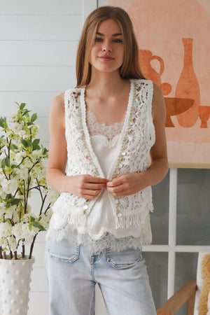 Boho Crochet Seashell Vest