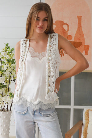 Boho Crochet Seashell Vest