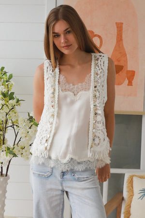 Boho Crochet Seashell Vest