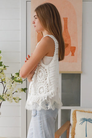 Boho Crochet Seashell Vest