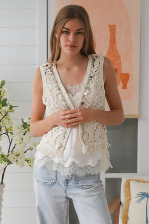 Boho Crochet Seashell Vest