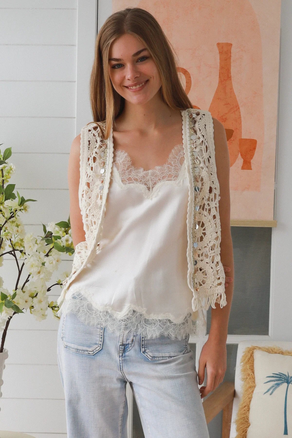 Boho Crochet Seashell Vest
