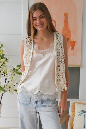 Boho Crochet Seashell Vest