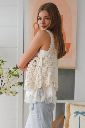 Boho Crochet Seashell Vest