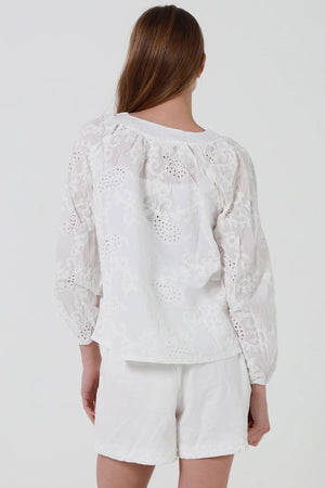 Paisley Embroidered Long Sleeve Button Up Shirt