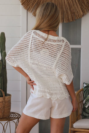 Poet Granny Square Crochet Batwing Top