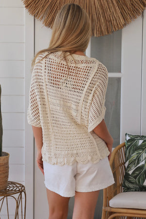 Poet Granny Square Crochet Batwing Top