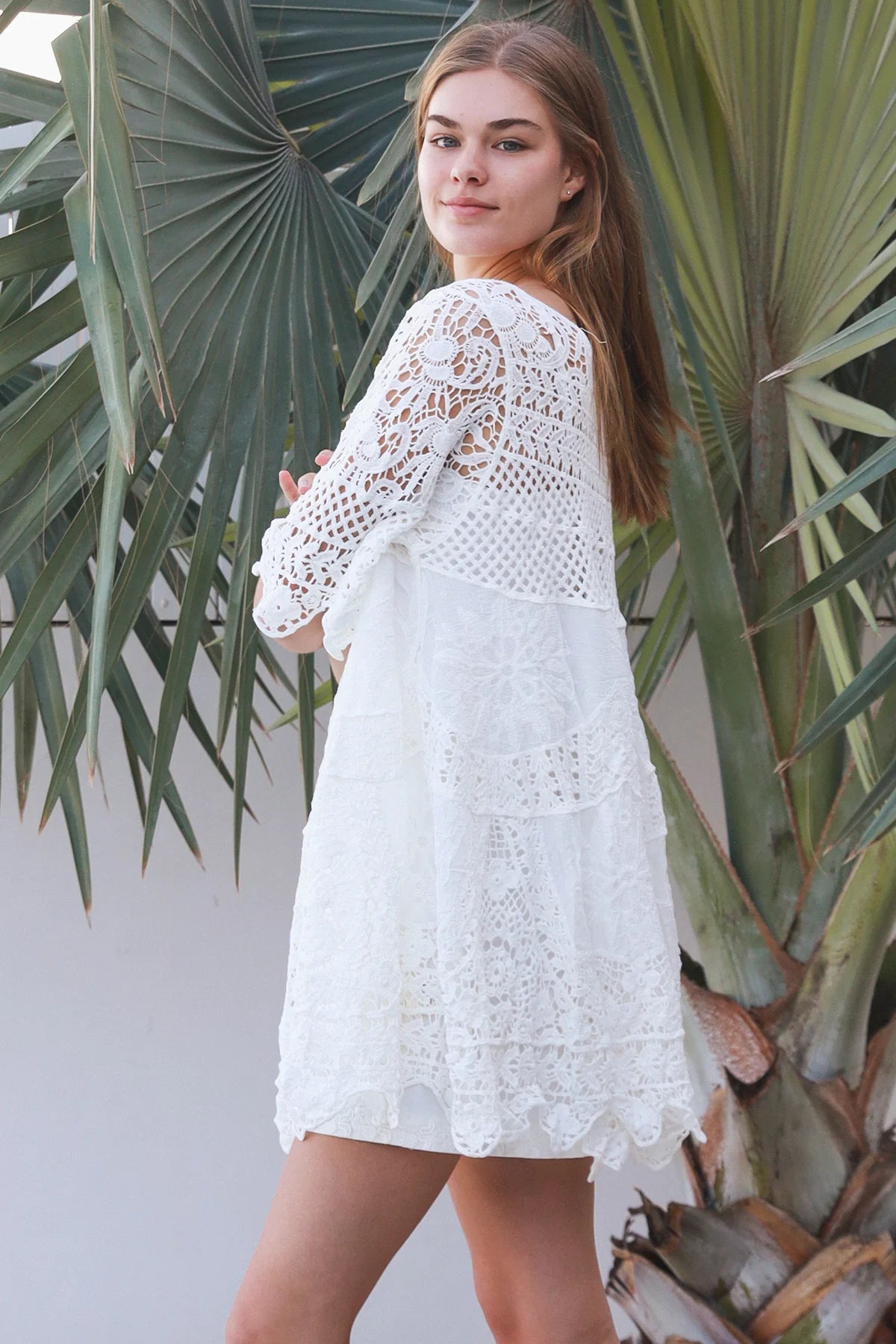 Floral Crochet Swing Top