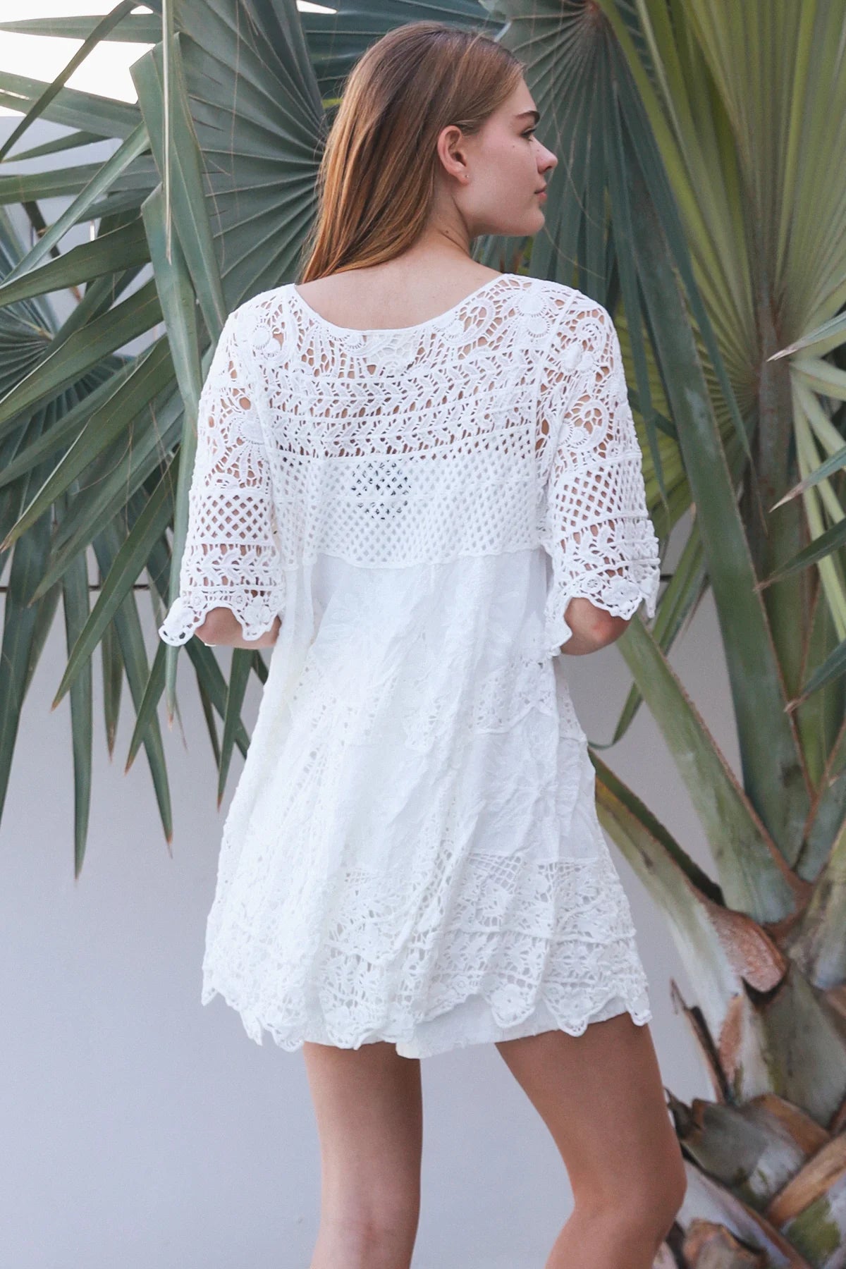 Floral Crochet Swing Top