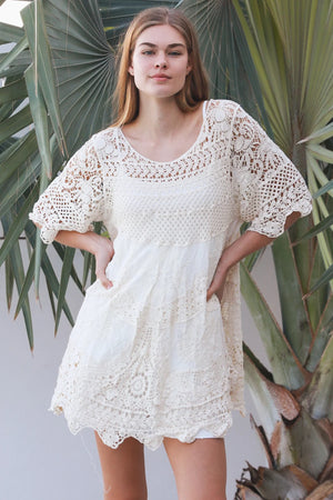 Floral Crochet Swing Top