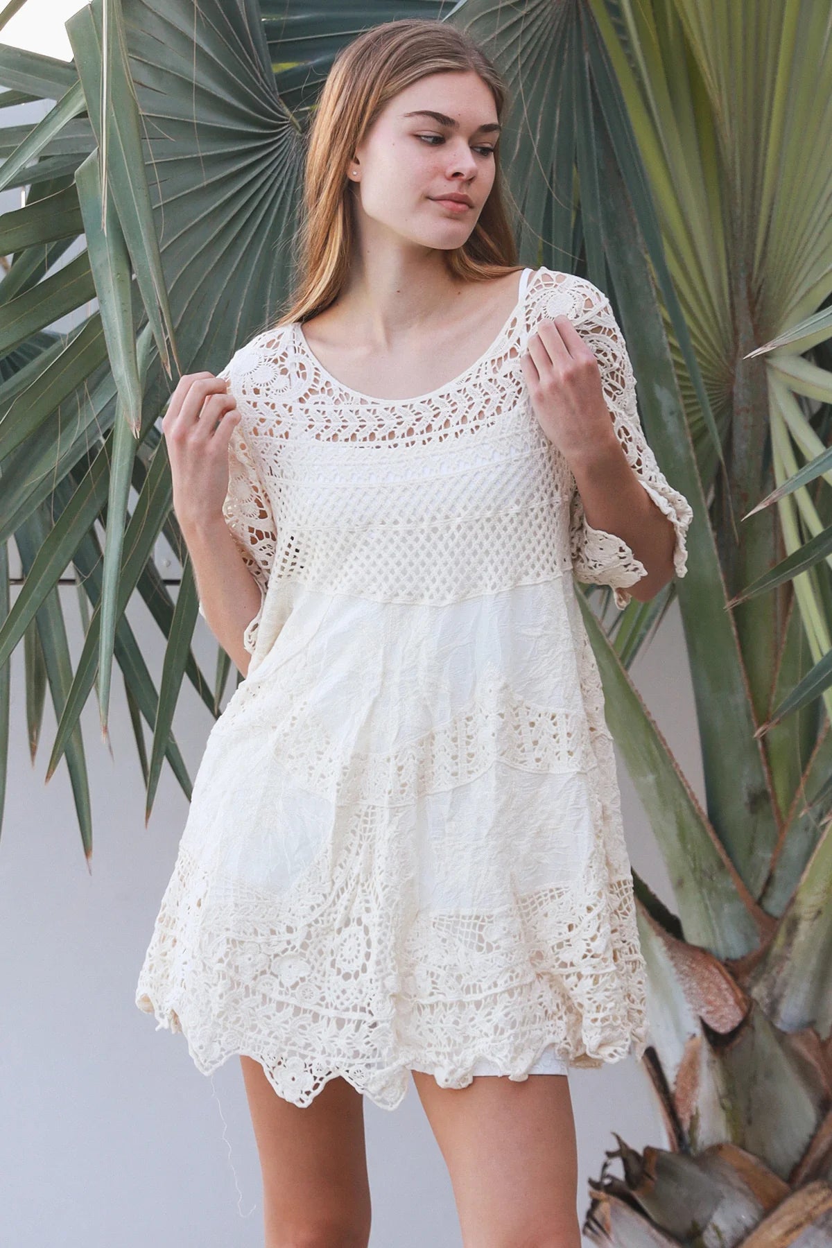 Floral Crochet Swing Top