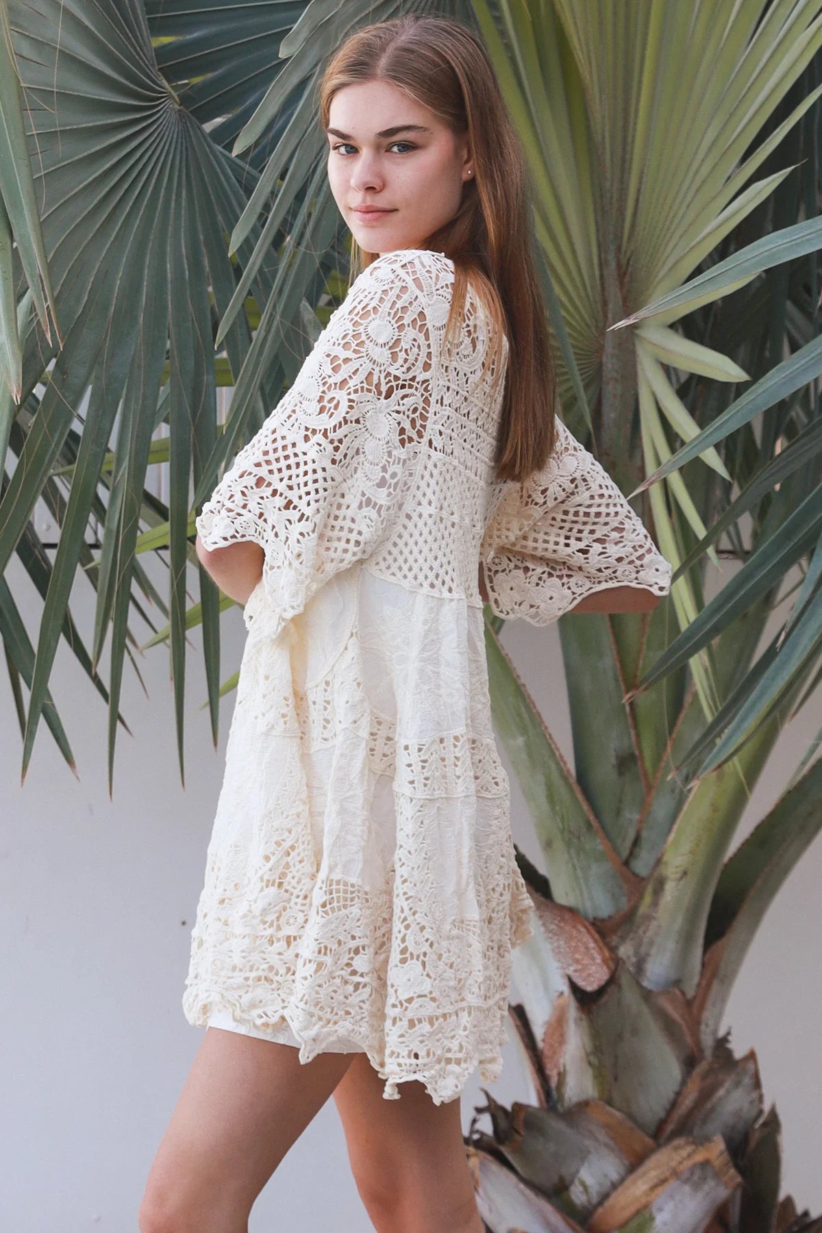 Floral Crochet Swing Top