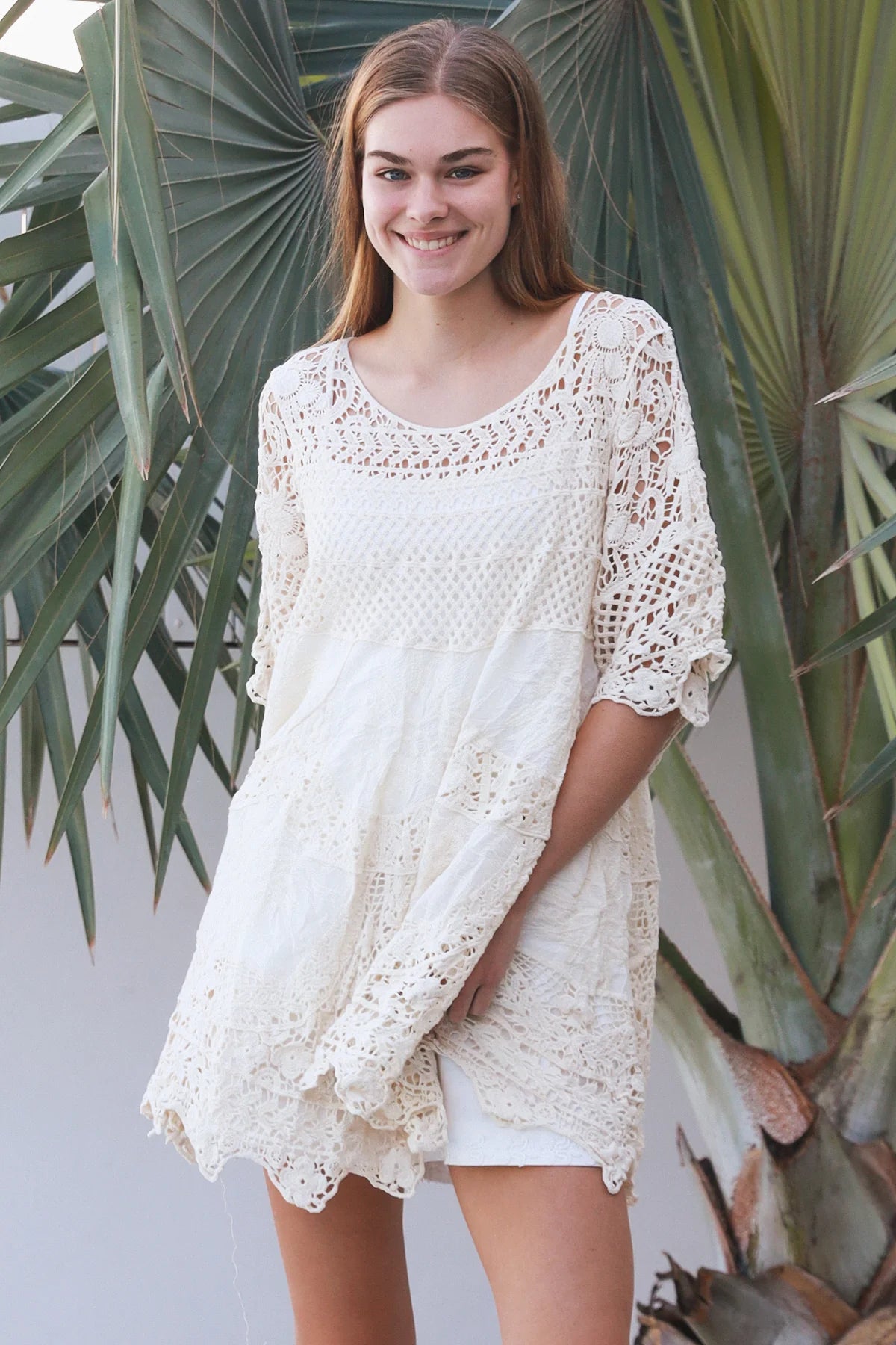 Floral Crochet Swing Top