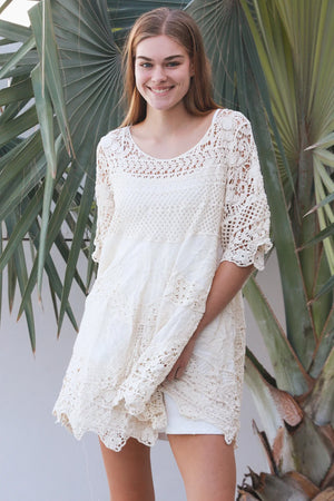 Floral Crochet Swing Top