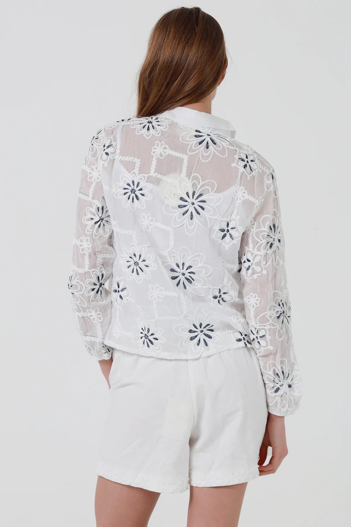 Opal Embroidered Long Sleeve Shirt