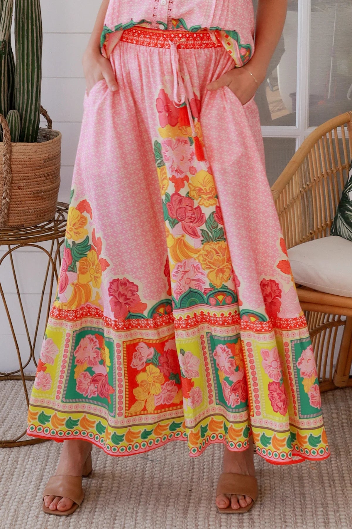 Sarah Maxi Skirt with Bottom Frill