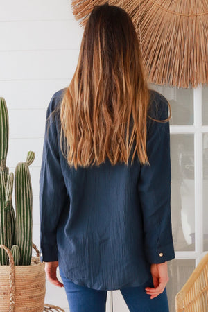Alina Navy Top