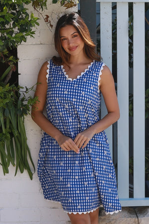 Reece Check A-line Mini Dress