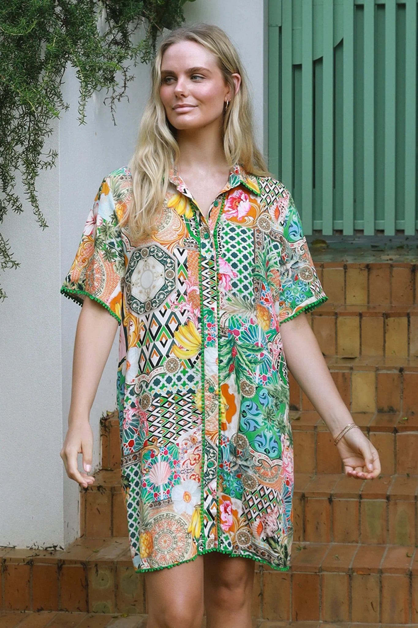 Amira Print Mini Shirt Dress