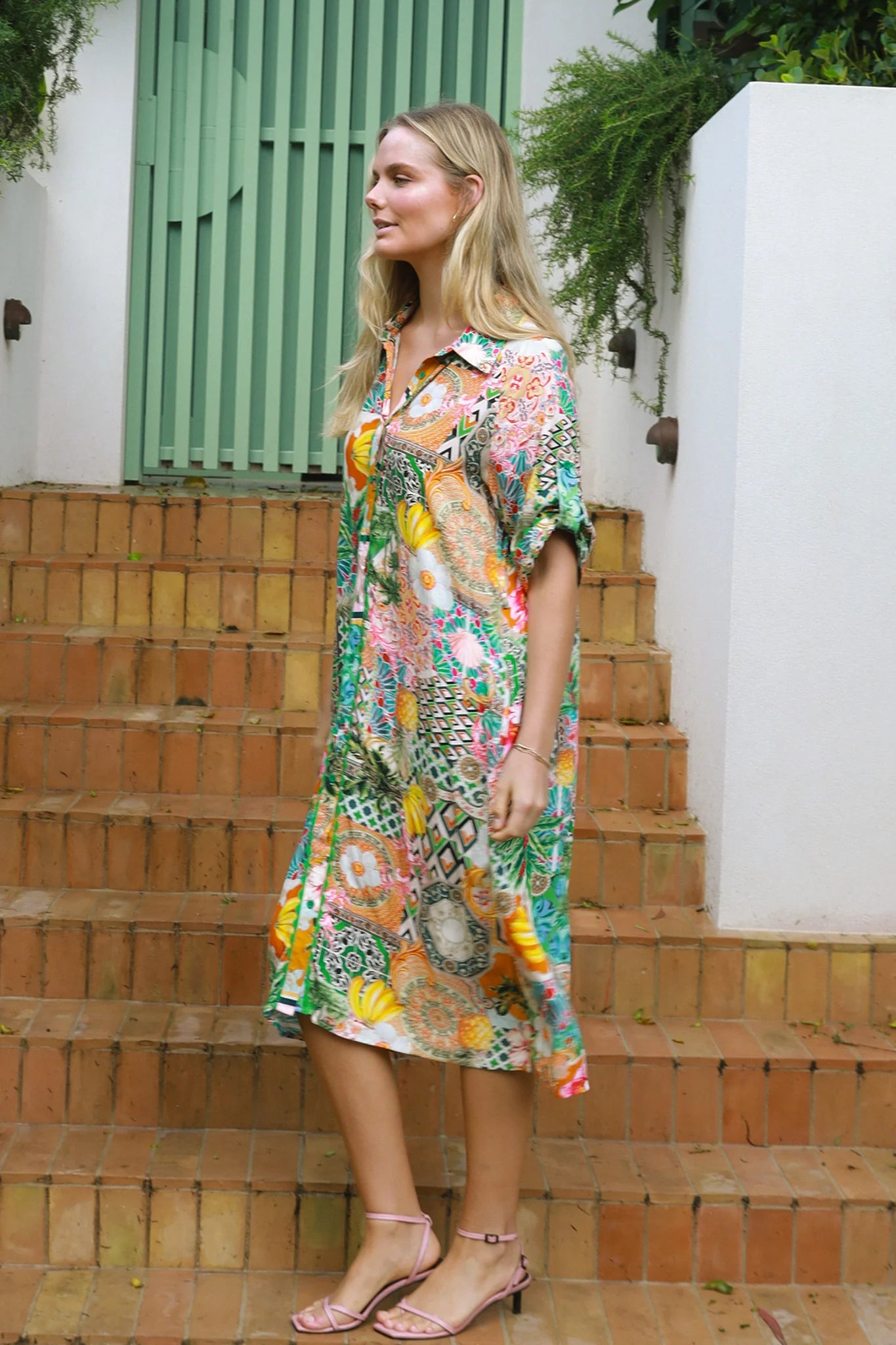 Amira Print Midi Shirt Dress