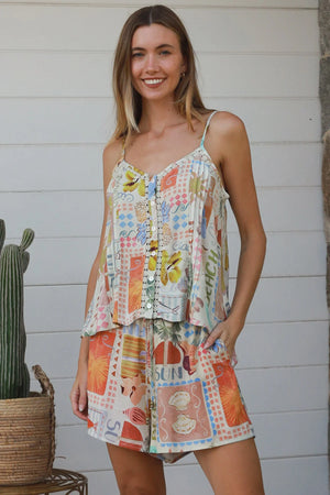 #Hattie Slip top with Lace Trim