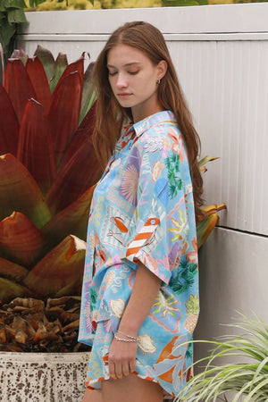 Hattie Button up Shirt & Short Set