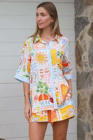 #Vibrant Hattie Button Up Shirt