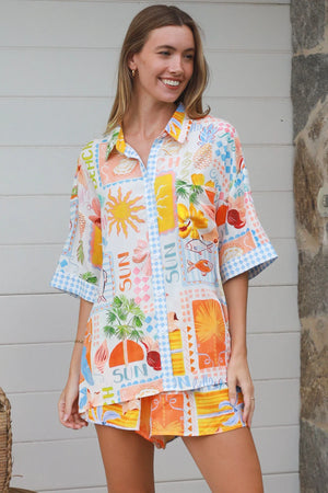 #Vibrant Hattie Button Up Shirt
