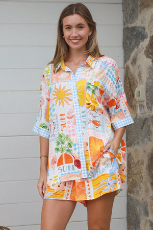 #Vibrant Hattie Button Up Shirt