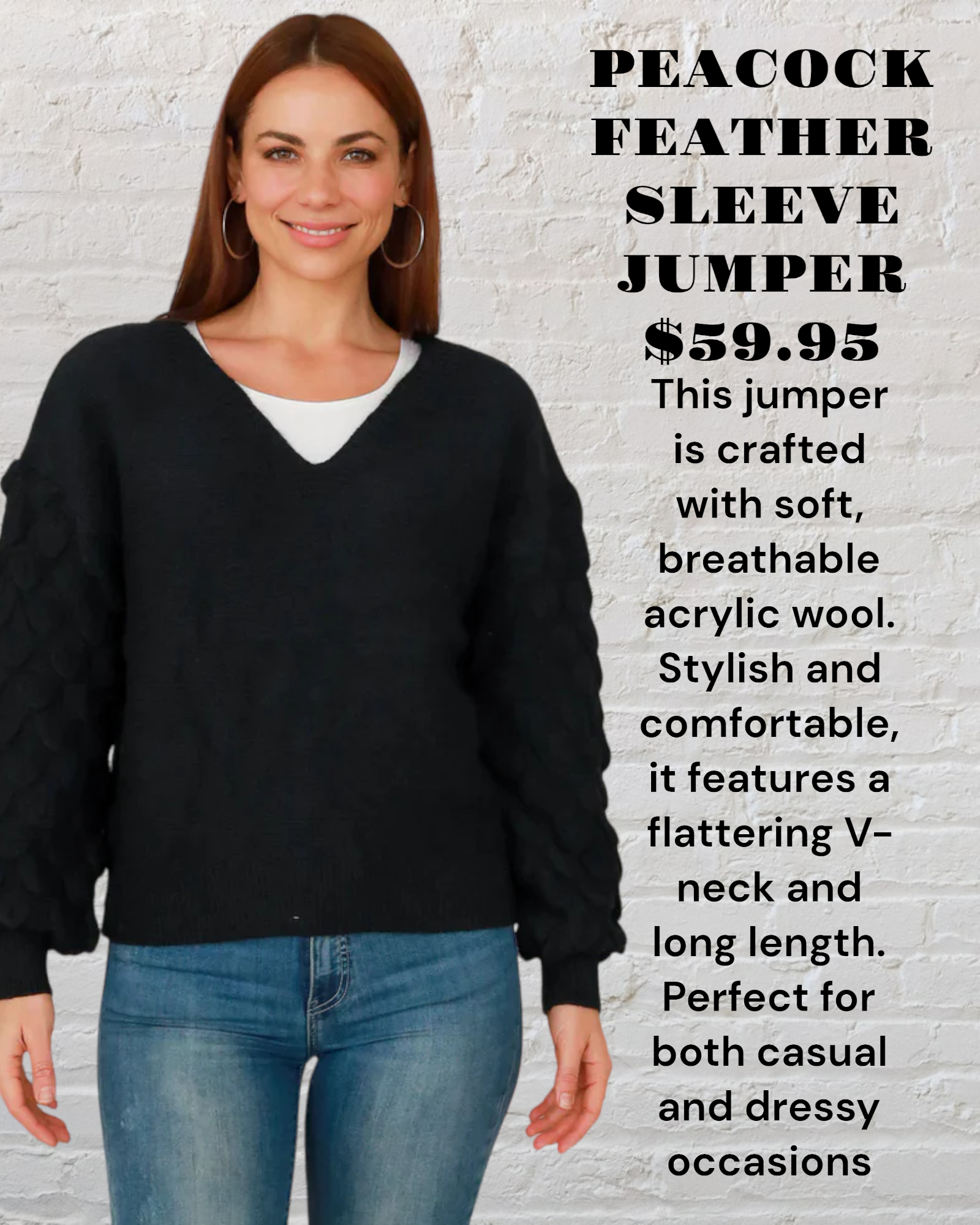 PEACOCK FEATHER SLEEVE JUMPER