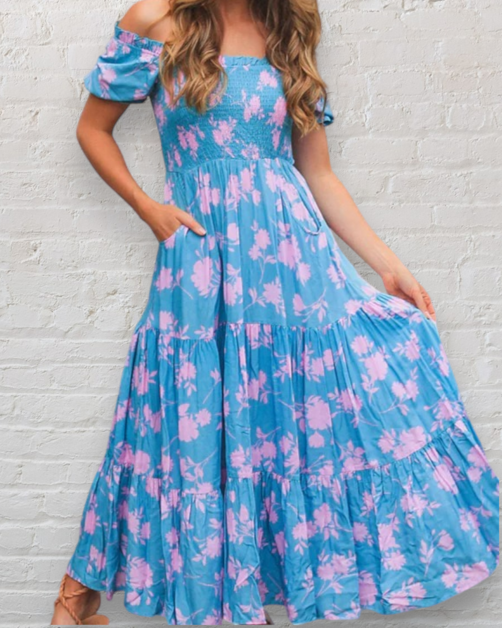 Anais Shirred Maxi Dress