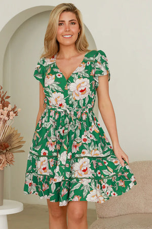 FRANCES V-NECK MINI DRESS