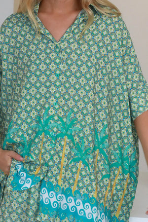 #Greta Button Up Smock Shirt