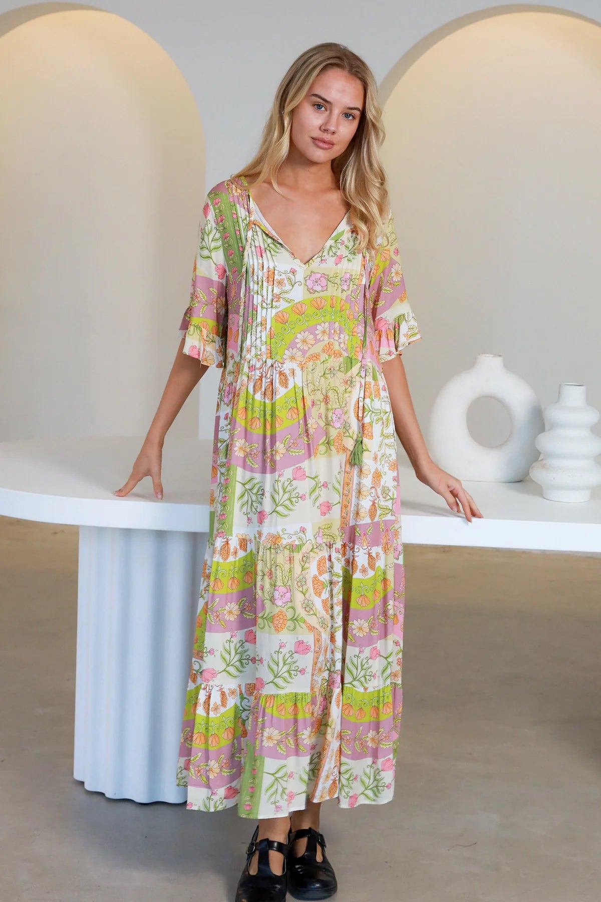 LILY 2 MIDI DRESS PLEATED BODICE