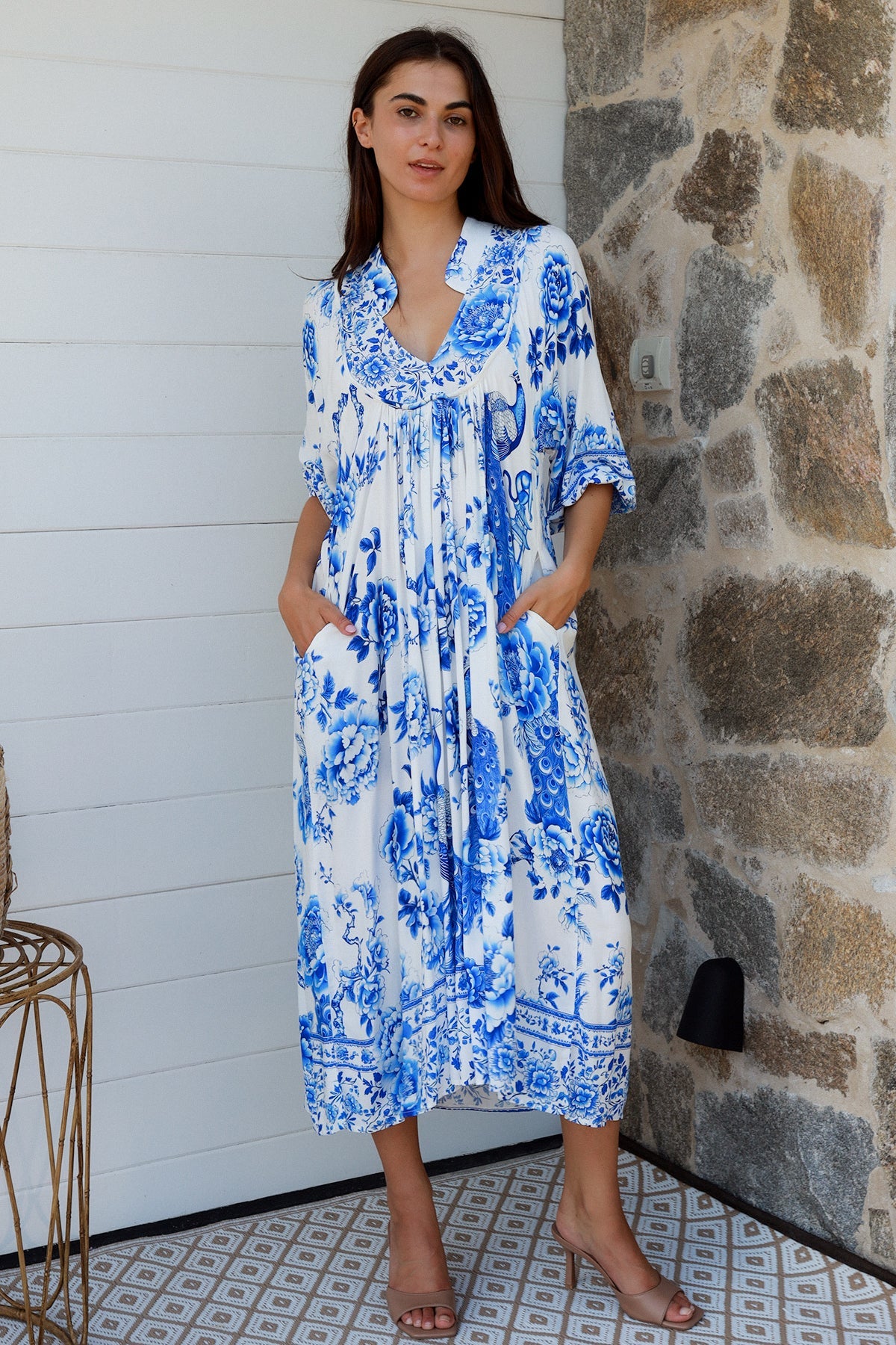 hippy midi dress Toad&Co Taj Hemp Tiered Midi Sleeveless Dress