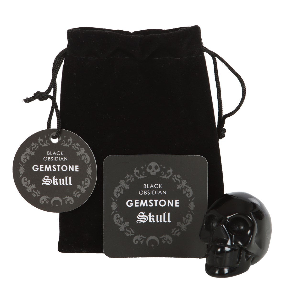Black Obsidian Gemstone Skull