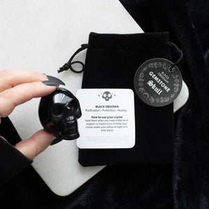 Black Obsidian Gemstone Skull
