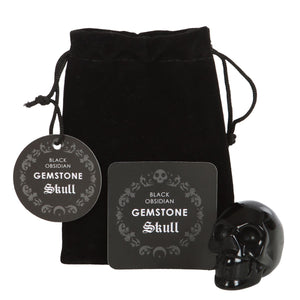 Black Obsidian Gemstone Skull