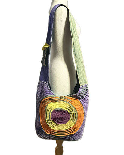 Stonewashed Cotton Swirl Razor Cut Jogi Bag