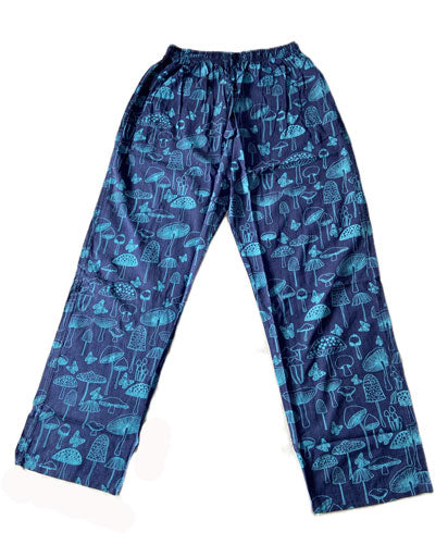 Mushroom Printed Cotton Trousers