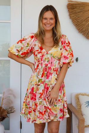 Nellie O/S Puff Sleeve Mini Dress