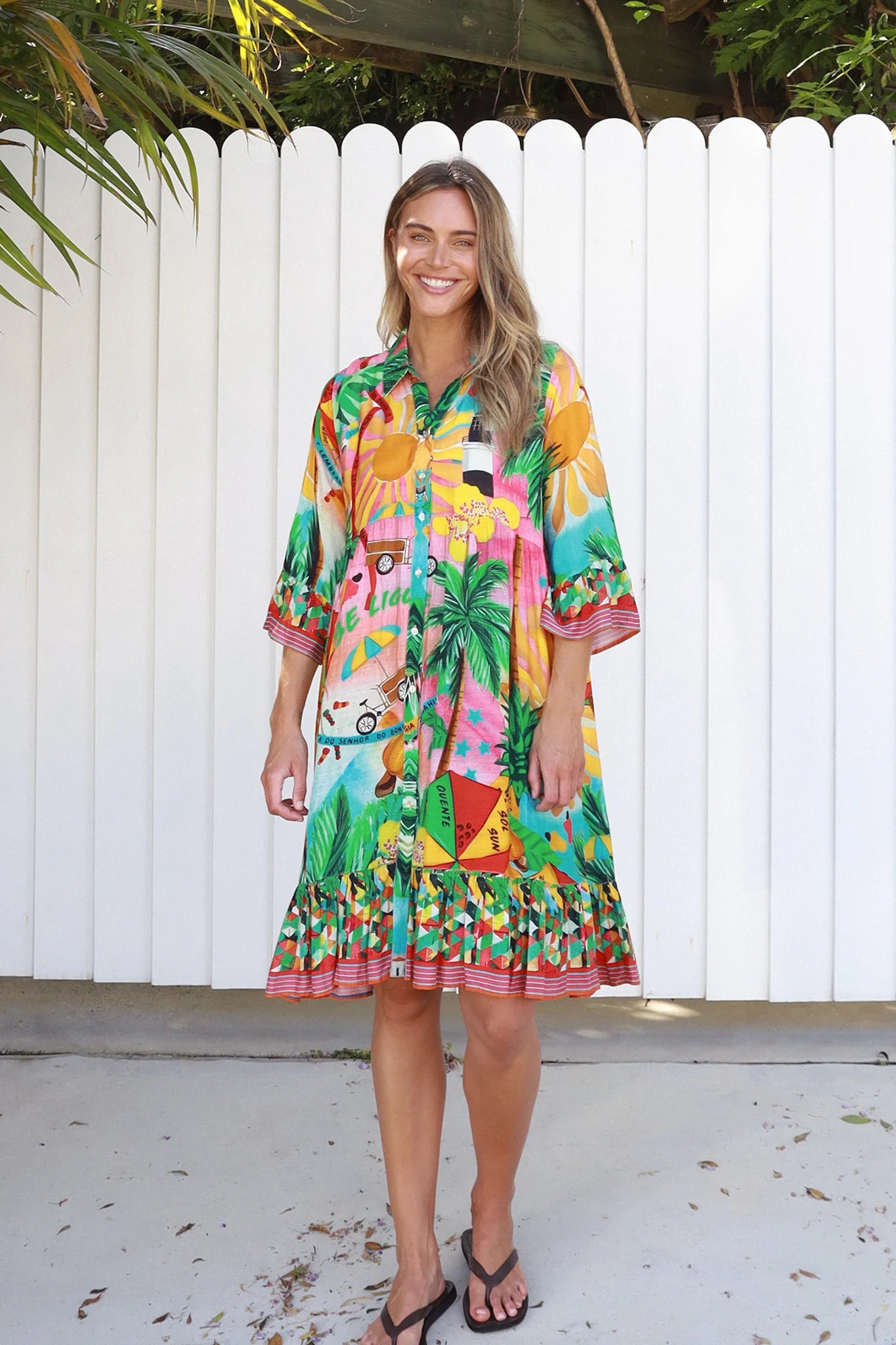 Moroccan Summer Button Up Mini Dress